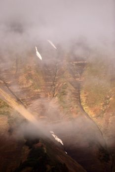 Low clouds over Bear Glacier National Park in B C