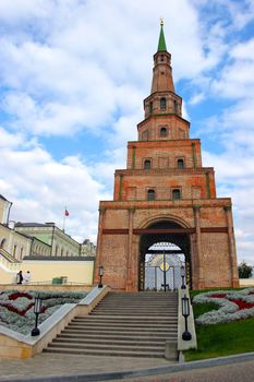 Siyumbike Tower is the leaning tower inside of the Kremlin-walls, just a few steps away from the president palace in Kazan Russia.