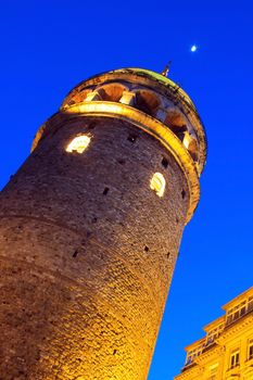 Ancient Galata Tower in Istanbul, Turkey.