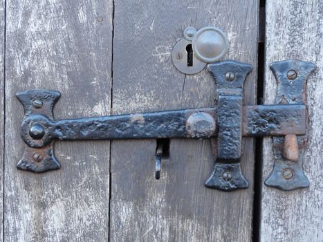 Close up photo of an old latch