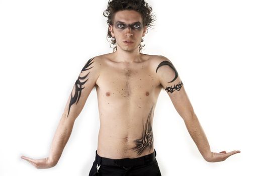 Man with tattoos posing