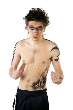 Man with tattoos posing