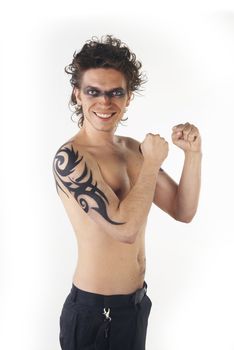 Man with tattoos posing