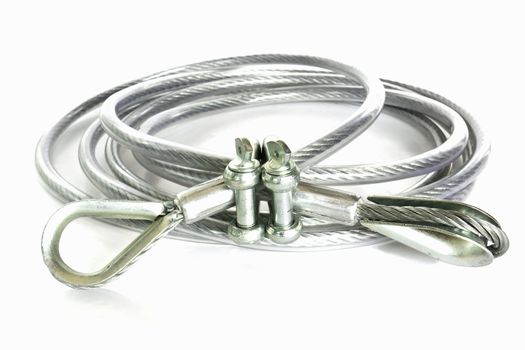 Coiled rope sling used for towing.