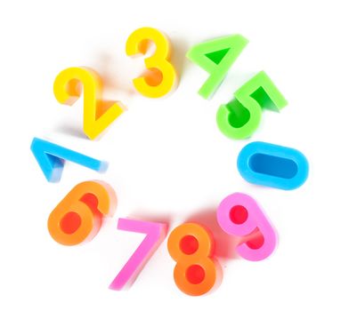 Education concept photo of bright numbers from 0 to 9