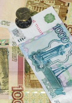 Russian money roubles as the finance background