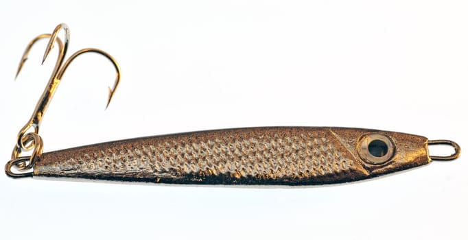 Gold colored fishing lure