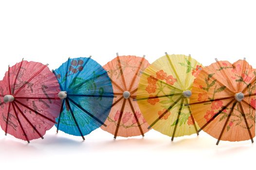 Some multi-coloured umbrellas for juice or icecream