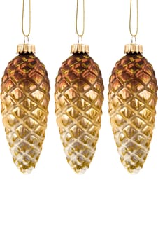  Pine cone shaped glass ornaments