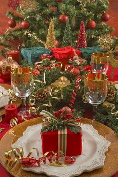 Beautifully decorated Christmas setting
