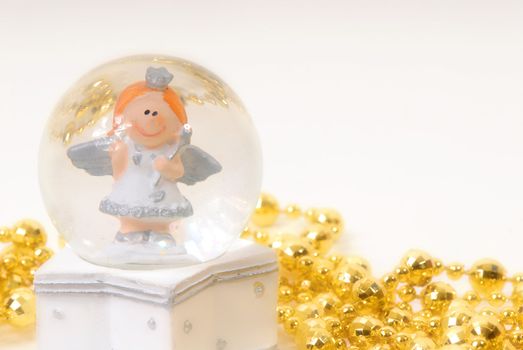 ball of water with fairy happy and golden garland