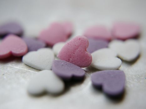 blank candy heart - conversation heart - add your own text - pink heart is in focus