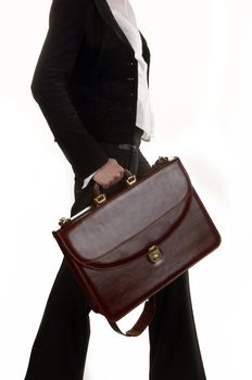 Briefcase in hand of businesswoman