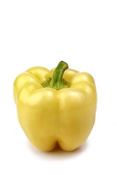 One yellow pepper isolated on white