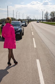 Woman in pink