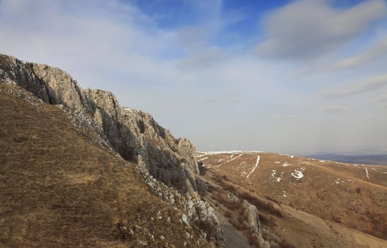 Arid landscape in Trascau Mountains,Transylvania,Romania.