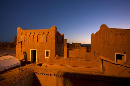 Old Fort - the kasbah in ouarzazate at night