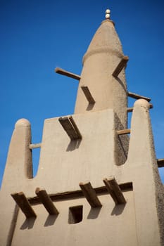 The great mosque in Mopti, built from mud. Mali, western africa. 