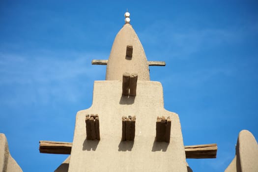 The great mosque in Mopti, built from mud. Mali, western africa. 
