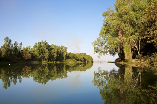 Wonderful landscape in Bamako - Mali, tress and water in vibrant colors