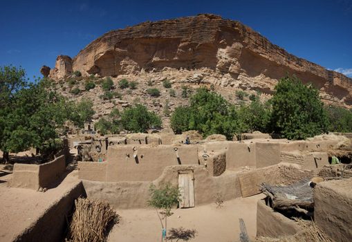 Small Dogon village somewhere on the cliff of Bandiagara.