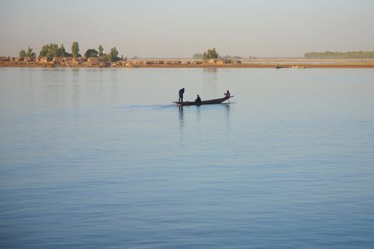 Romantic atmosphere at river Niger in Mopti - Mali.