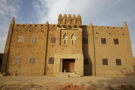 Public building - traditional mud building in Mali. 