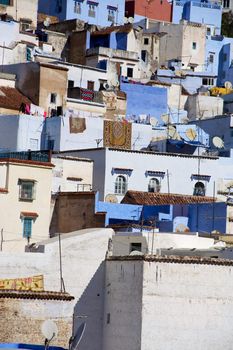 View of the village Chaouen or Chefchaouen in the Rif mountain in Morocco