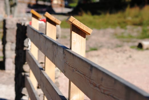 A handmade fence in wood