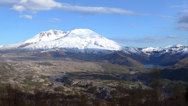  Panorama of mt. St. Hele's & Spirit lake in Washington state.