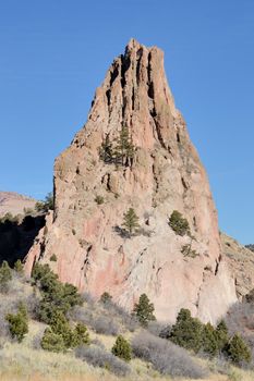 Scenic view of rock formations at Garden Of The Gods Park outside of Colorado Springs,Colorado.