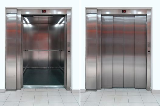 Elevator with open and close door