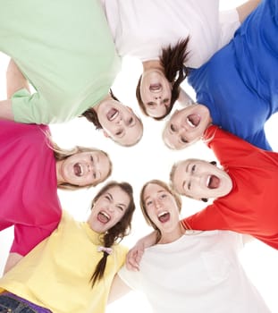 Group of Young Women from low angle view