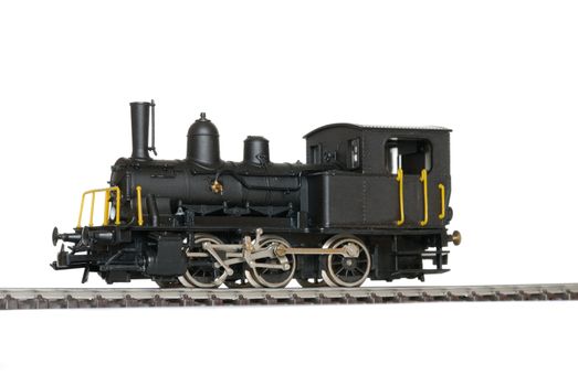 Western model railway over white background.