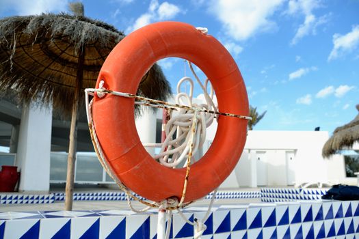 life buoy at swimming pool in tunisia