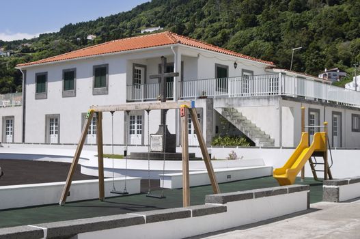 Swinger in a playground in Pico island, Azores