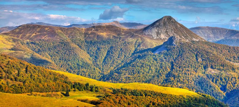 Beautiful image of the Central Massif,located in the south-central France.Here is the the largest concentration of extinct volcanoes in the world with approximately 450 volcanoes.