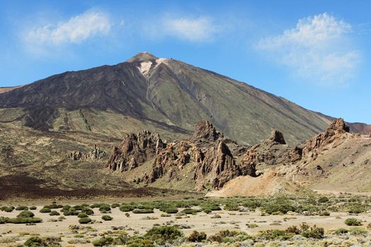 The conical volcano Mount Teide or El Teide in Tenerife is Spains highest mountain. It has featured as the location of many hollywood films and is the premier tourist attraction in the Canary islands 