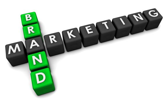 Brand Marketing Concept in 3d Blocks Art
