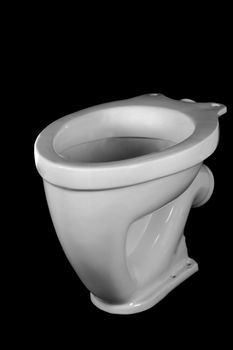 The ltoilet bowl, isolated on black background