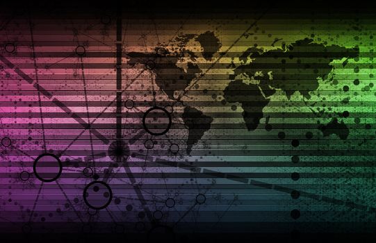 Global Network Concept as a Illustration Art