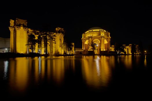 San Fracisco Palace of Fine Arts Reflection by the Pond at Night