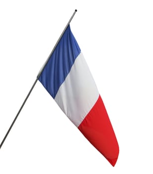 The national French flag of France (FR) - isolated over white background