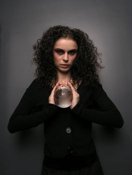Lady With MakeUp and Crystal Ball