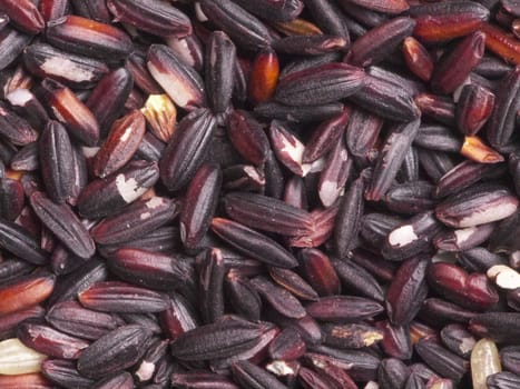 close up of a heap of black glutinous rice