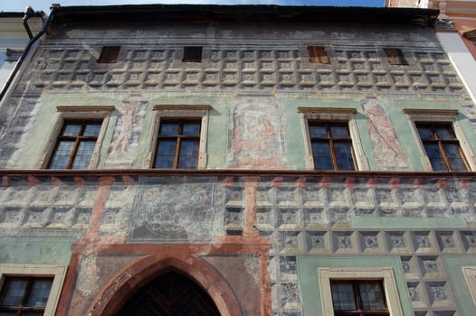 Wall painted facade on house in Levoca