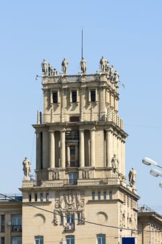 Fragment of building of interesting architecture, Russia.