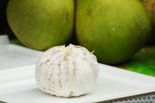 green grapefruit (pomelo) in thai market