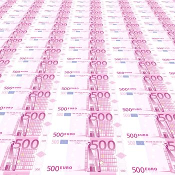 Endless rows of euro banknotes