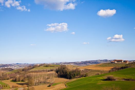 Charming Italian villa in Monferrato area (Piemonte region, north Italy) during spring season